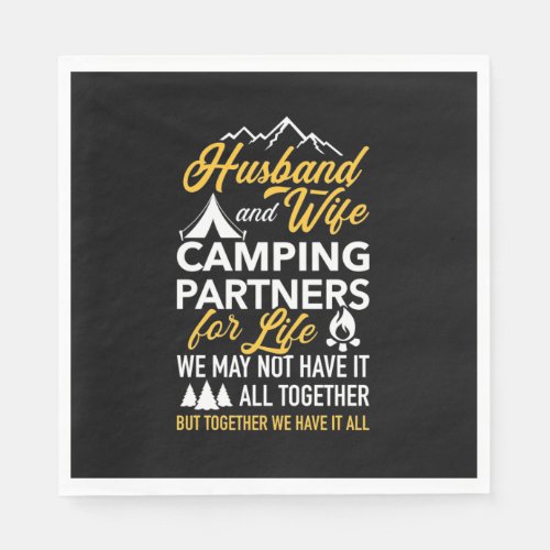 Husband And Wife Camping Partner For Life Napkins