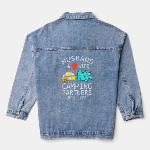 Husband And Wife Camping Partners For Life Camfire Denim Jacket