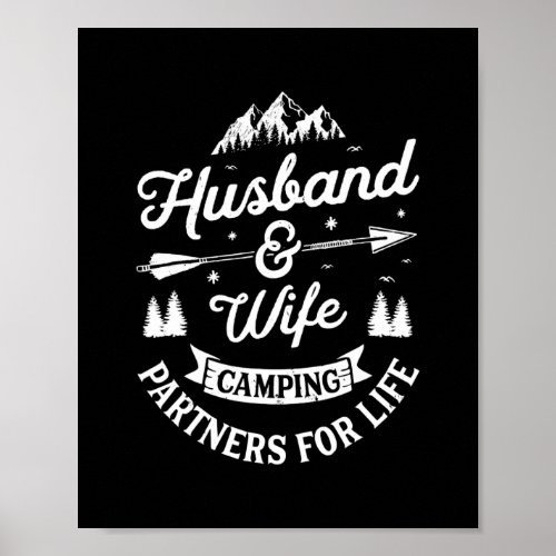 Husband And Wife Camping Partners For Life Camper Poster