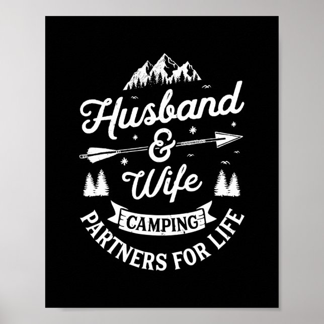 Husband And Wife Camping Partners For Life Camper Poster (Front)