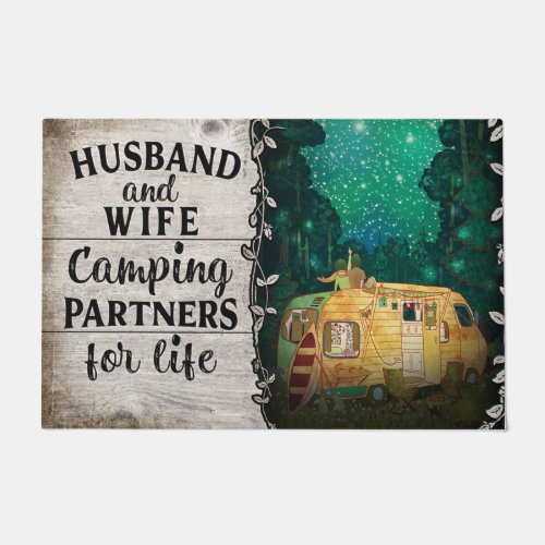 Husband And Wife Camping Partners For Life Doormat