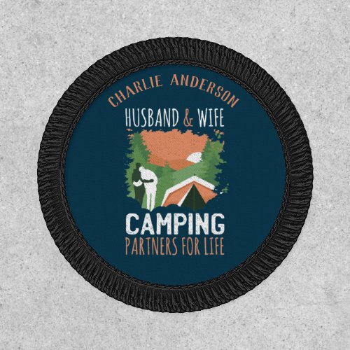 Husband and Wife Camping Partners For Life Patch