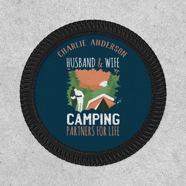 Husband and Wife Camping Partners For Life Patch (Front)