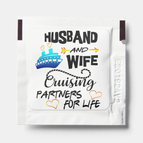 Husband and Wife Cruising Partners for Life Cruise Hand Sanitizer Packet