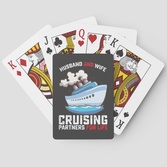 Husband And Wife Cruising Partners For Life Poker Cards (Back)