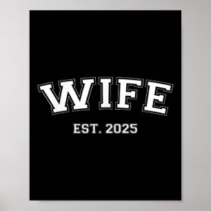 Husband And Wife Est 2025 Just Married Honeymoon W Poster