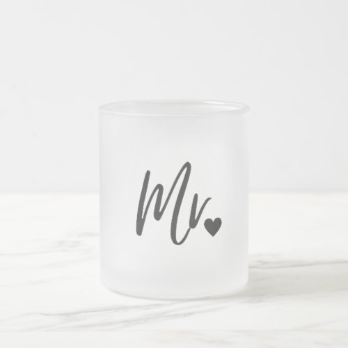 Husband and Wife Mugs Mr Frosted Glass Coffee Mug