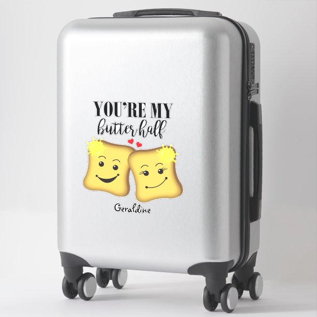 Husband and Wife My Better Half Funny Valentine Sticker (Suitcase)
