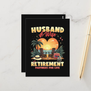 Husband and Wife Retirement Postcard