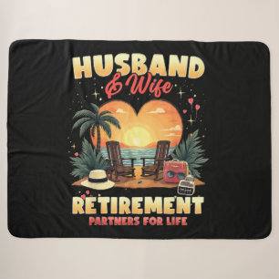 Husband and Wife Retirement Sherpa Blanket