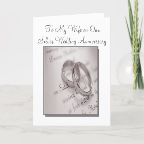 Husband and Wife Silver Wedding Anniversary Card