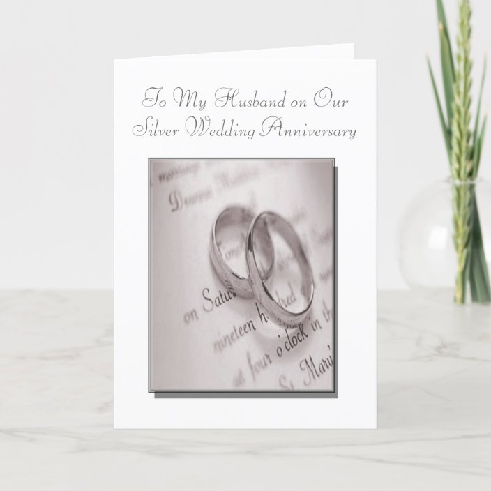 silver wedding anniversary cards for husband