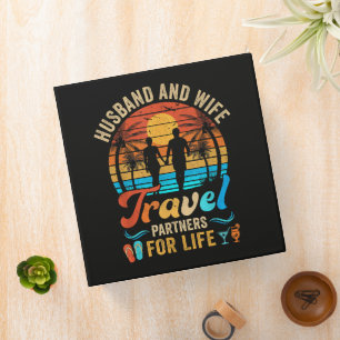 Husband and Wife Travel Partners for Life Beach 3 Ring Binder