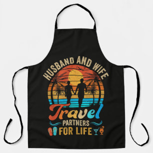 Husband and Wife Travel Partners for Life Beach Apron