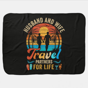 Husband and Wife Travel Partners for Life Beach Baby Blanket