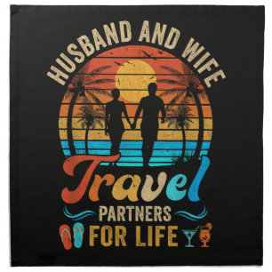 Husband and Wife Travel Partners for Life Beach Cloth Napkin
