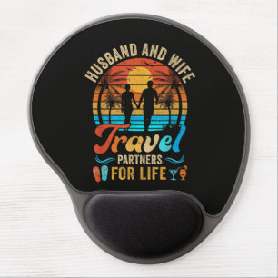 Husband and Wife Travel Partners for Life Beach Gel Mouse Pad