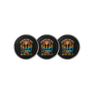 Husband and Wife Travel Partners for Life Beach Golf Ball Marker