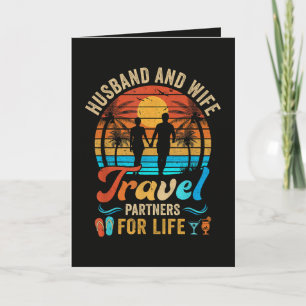 Husband and Wife Travel Partners for Life Beach Holiday Card