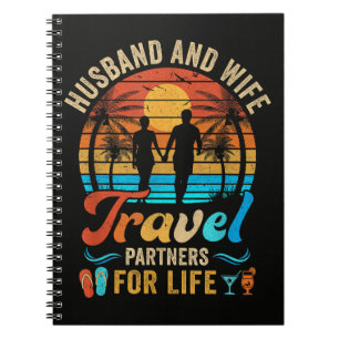 Husband and Wife Travel Partners for Life Beach Notebook