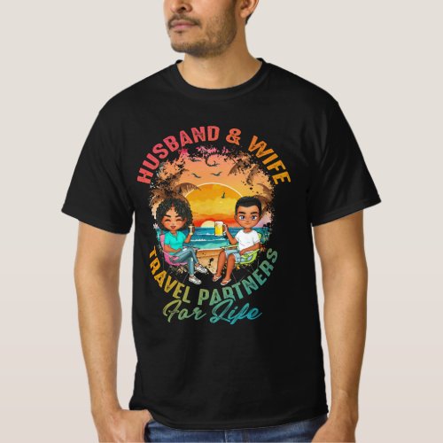 Husband And Wife Travel Partners For Life Beach Tr T_Shirt