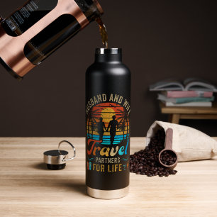 Husband and Wife Travel Partners for Life Beach Water Bottle