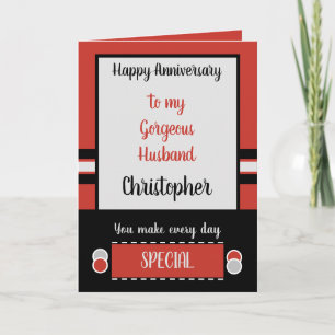 Husband Anniversary every day is special red Card