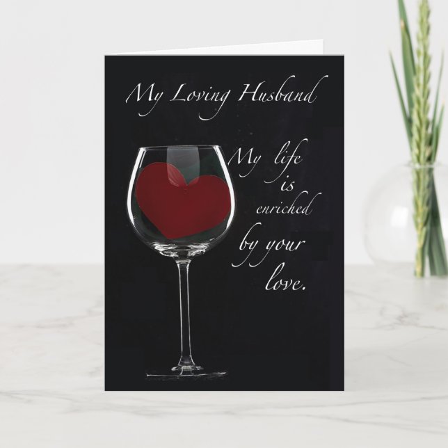 Husband Anniversary Glass Heart Card (Front)
