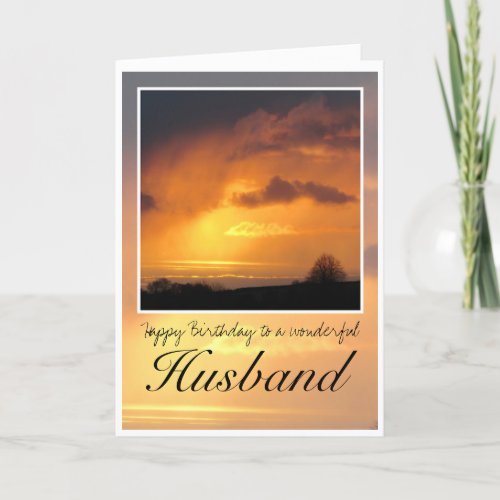 Husband Birthday Bright Sun Behind Dark Clouds Card