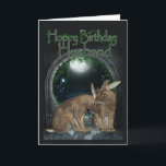 Husband Birthday Card - Hoppy Birthday With Rabbit<br><div class="desc">Husband Birthday Card - Hoppy Birthday With Rabbit</div>