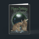 Husband Birthday Card - Hoppy Birthday With Rabbit<br><div class="desc">Husband Birthday Card - Hoppy Birthday With Rabbit</div>