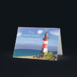 Husband Birthday Coastal Lighthouse Card<br><div class="desc">Your husband will appreciate this handsome landscape card for his birthday. Let him know that the light of his life shines brightly,  bringing love and joy to others. A lighthouse stands strong seaside with a rocky area around it.</div>