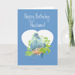 Husband Birthday, Cute Romantic Parrots, Birds Card<br><div class="desc">Husband Birthday,  Cute Romantic Parrots,  Birds Cute Love Quote with Cuddling Birds I love you a bushel and a peck and a hug around the neck</div>