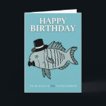 Husband Birthday Fish Pun Joke Card<br><div class="desc">Send your fishing or fish mad Husband this funny birthday card letting him know he's so-fish-ticated.</div>