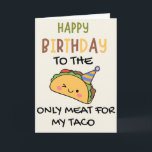 Husband Birthday Funny Men For Him Bday Taco  Card<br><div class="desc">Surprise your husband with a dash of humor on his special day! This "Husband Birthday Funny Men For Him Taco Card" features a quirky taco-themed design and playful message that's sure to make him laugh. The card’s bold and colorful artwork adds a fun twist, making it the perfect birthday card...</div>