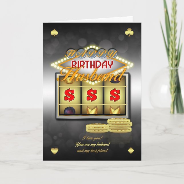 Husband Birthday Greeting Card With Slots And Coin (Front)
