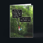 Husband Birthday, Humorous Gnome in Forest Card<br><div class="desc">This funny birthday card for your husband features a cartoon illustrated gnome with a white,  bushy beard and pointy,  red hat,  behind a bush in a photo of a forest - speaking compliments in a pair of speech bubbles with fun,  hand drawn typeface.</div>