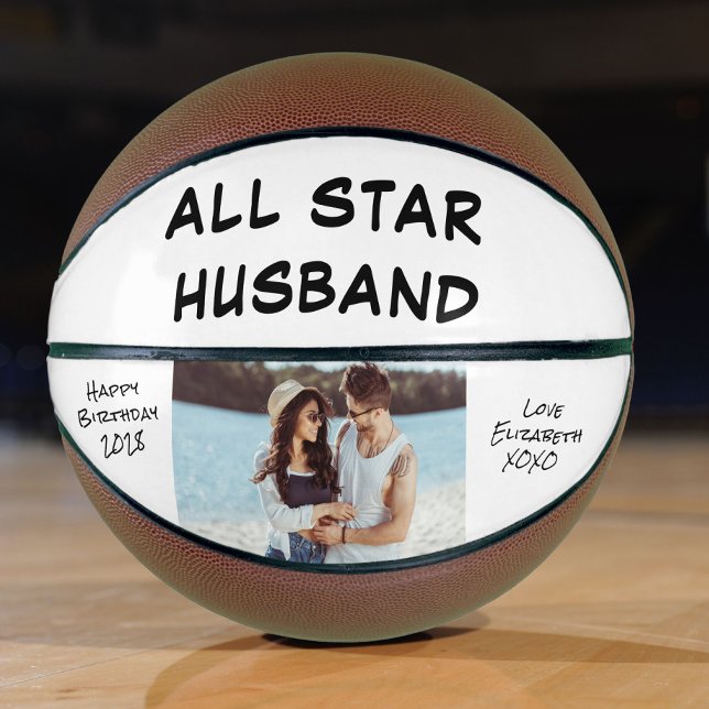 Husband Birthday Photo Personalized Basketball (Creator Uploaded)