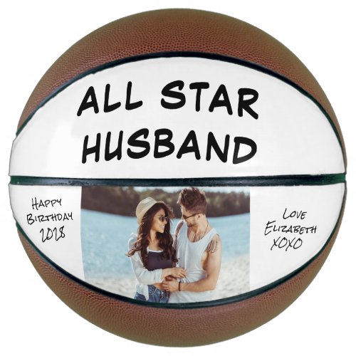Husband Birthday Photo Personalized Basketball