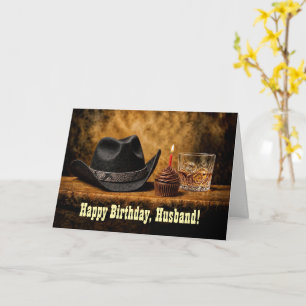Husband Birthday Whiskey Humor Cowboy Card