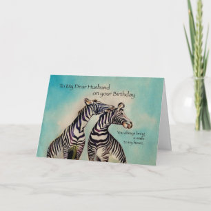 Husband Birthday Zebras Card