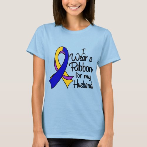 Husband _ Bladder Cancer Ribbon T_Shirt
