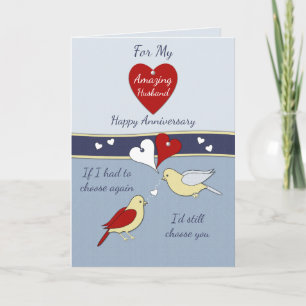 Husband blue Wedding Anniversary Card