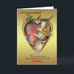Husband Christmas Card - Snowman In Heart<br><div class="desc">Husband Christmas Card - Snowman In Heart</div>