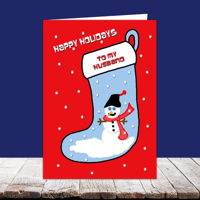 Husband Christmas Card -- Stocking Snowman (Creator Uploaded)