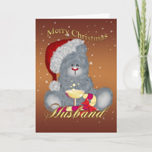 Husband Christmas Card - Teddy Bear In Christmas H