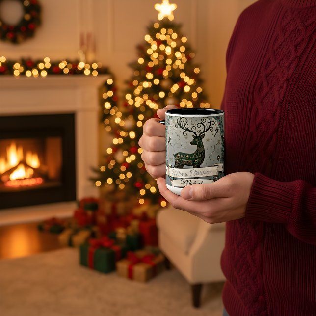 Husband Christmas Mug – Personalized Reindeer (Creator Uploaded)