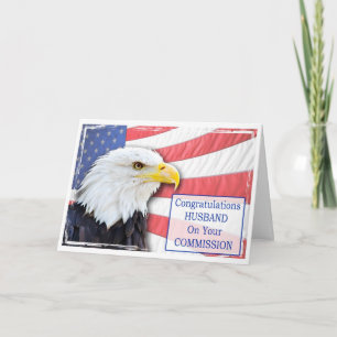 Husband,commissioning with a bald eagle card