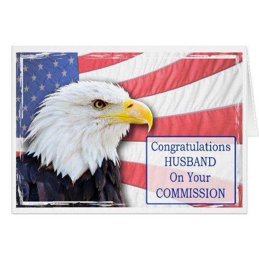 Husband,commissioning with a bald eagle cards (Front Horizontal)
