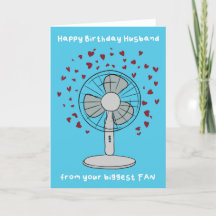 Husband Contemporary Biggest Fan Pun Birthday Card